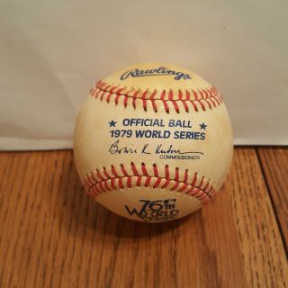 1979 World Series Official World Series Rawlings Baseball Pirates Orioles 76th
