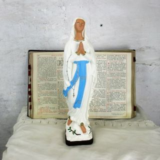 Virgin Mary Madonna Our Lady Of Lourdes Plaster Statue Virgin Mary 18.  70 "
