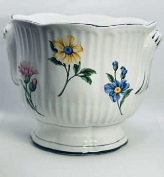 Tiffany & Co.  Vintage Sintra Floral Flower Cache Pot Planter 7 " Tall 8 " Diameter