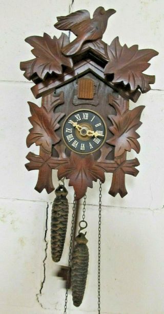 Vintage Cuckoo Clock Non - Bird Theme Albert Schwab Made Germany Workings