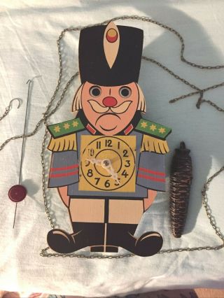 Vintage Helmut Kammerer Soldier Nutcracker Cuckoo Clock West Germany