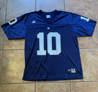 Vtg Adidas Notre Dame Football Jersey Size M Blue 10 Ncaa College