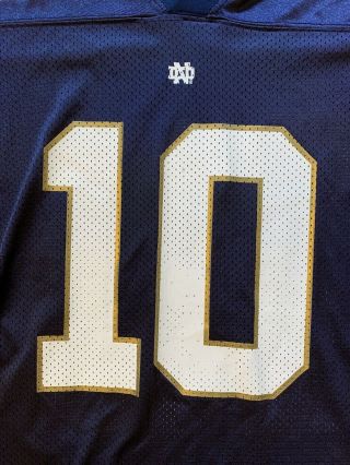 VTG adidas Notre Dame Football Jersey Size M Blue 10 NCAA College 2