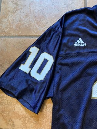 VTG adidas Notre Dame Football Jersey Size M Blue 10 NCAA College 3