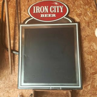 Vintage Advertising Iron City Beer Metal Sign With Menu Board Rare Man Cave Bar