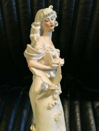 Authentic Vintage Giuseppe Armani Lady With Doves Statue.