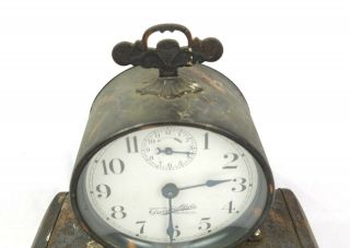 Antique 1910 Darche Searchlight Electric Battery Alarm Clock Early 1900 ' s 2