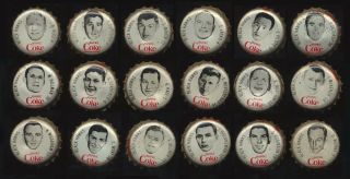 1964 - 65 Coca - Cola Chicago Blackhawks Bottle Cap Team Set X18 Vintage Hockey Nhl