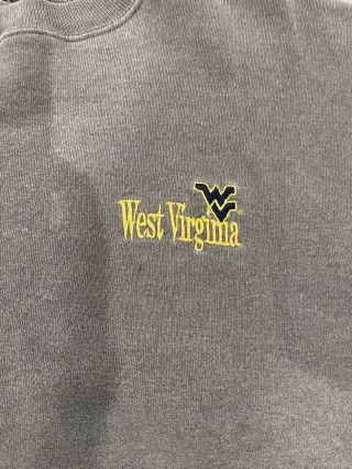 Vintage 90 ' s West Virginia University WVU Mountaineers Crewneck L Distressed 3