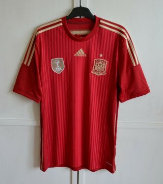 Spain National Team 2014/15 Home Football Shirt Jersey Adidas Size Men 