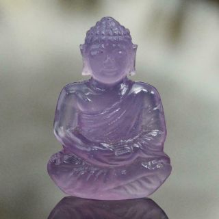 Sculpture Of The Buddha Natural Purple Lavender Chalcedony Gem Carving 8.  00 Cts