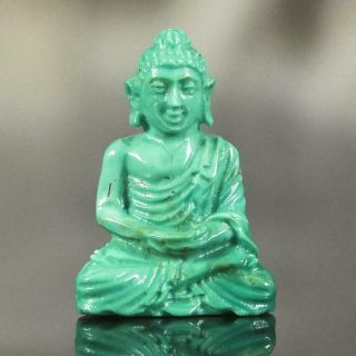 Sculpture Of The Buddha Natural Tibetan Turquoise Gemstone Carving 8.  35 Cts
