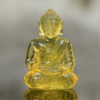 Sculpture Of The Buddha Natural Yellow Mexican Fire Opal Gemstone Carving 3.  20ct
