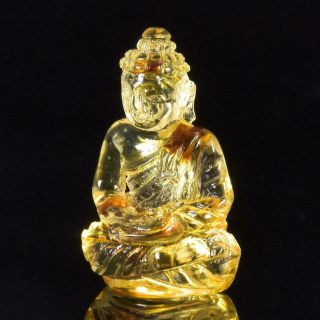 Miniature Sculpture of the Buddha Natural Baltic Amber Gemstone Carving 2.  40 cts 3
