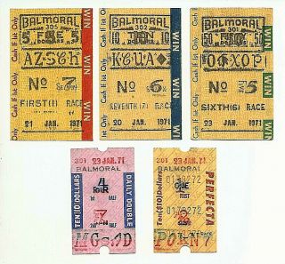 Vintage 1971 Pari - Mutual Tickets From Balmoral Park Harness Horse Racing 2