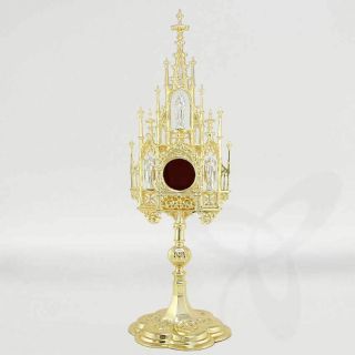 Xxl Reliquary Reliquiar Monstrance Altar For Church Or Home Brass Gothic 40cm