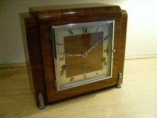 Vintage Large Art Deco Hermle Westminster / Whittington Chime Mantle Clock W/o