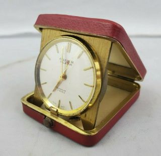 Vintage Orator Travel Alarm Clock Watch Swiss Made 17 Jewels Runs