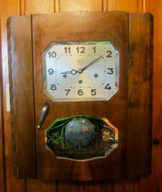 Vintage Girod Carillon Westminster Veritable Chime Clock Mcm 1950s Art Deco