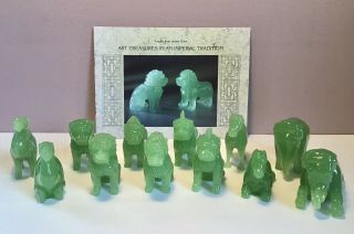Jade Glass Guardians Of The Dynasty Set Of 12 Franklin Heirloom Glass