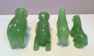 Jade Glass Guardians of the Dynasty Set of 12 Franklin Heirloom Glass 3