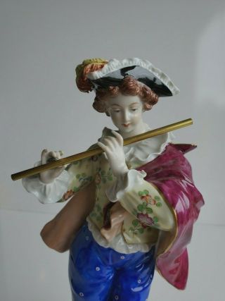 Vintage European Porcelain Figurine Of A Lady 11.  5  T 4.  25  W