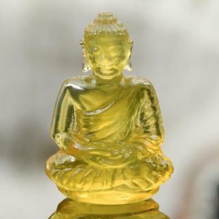 Sculpture Of The Buddha Natural Yellow Mexican Fire Opal Gemstone Carving 8.  35ct