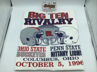 Vintage White Ohio State Buckeyes Vs.  Penn State Big Ten Rivalry October 5,  1996