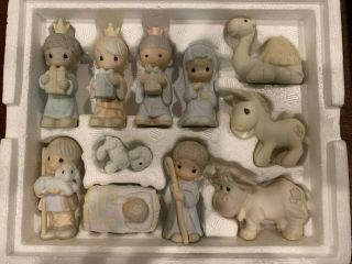 1982 Vintage Enesco Precious Moments 11 Piece Miniature Nativity Set E2395