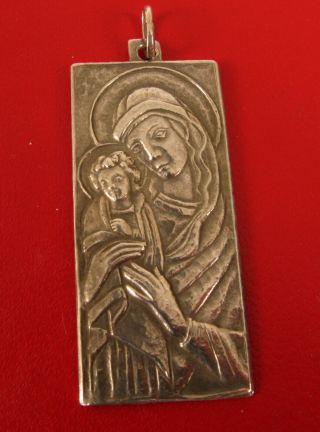 Fabulous Sterling Silver Visitation Of The Blessed Mother Virgin Mary Pendant