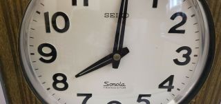 Vintage Seiko Sonola Transistor Wall Clock Electro Magnetic Pendulum 2