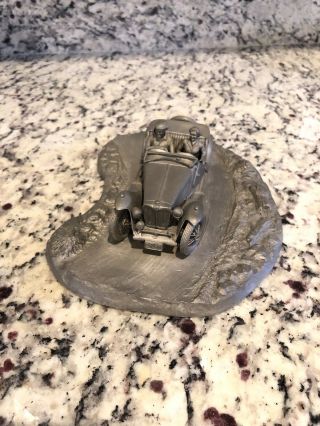 Vtg Pewter Franklin Scca Mg/tc " Taking The Curve " Raymond Meyers Read