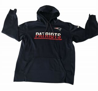 England Patriots Nfl Nike Therma Fit Hoodie Size L Blue Navy