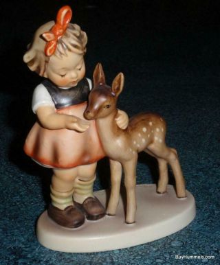 " Friends " Goebel Hummel Figurine 136/1 Tmk6 Girl With Fawn - Collectible Gift