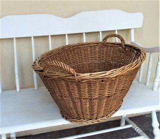 Antique Wicker Basket - Farmhouse Laundry - 27 
