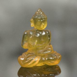 Sculpture Of The Buddha Natural Yellow Mexican Fire Opal Gemstone Carving 5.  25ct