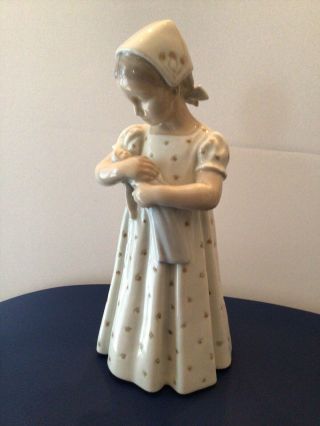 Bing And Grondahl B&g Denmark Porcelain Figurine,  Mary With Doll,  Numbered Signed