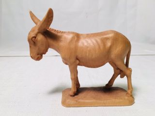 Anri Karl Kuolt Hand - Carved Wood Nativity Donkey Standing 3 1/4” Tall