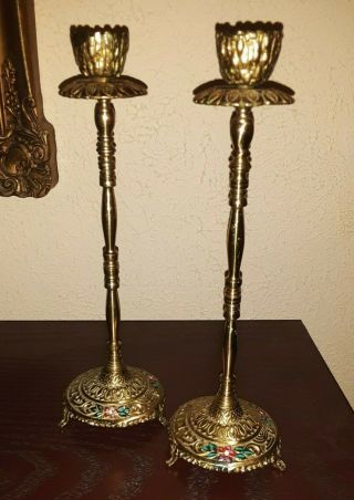 Tamar Brass Shabbat Candle Holder Brass Candlestick Pair