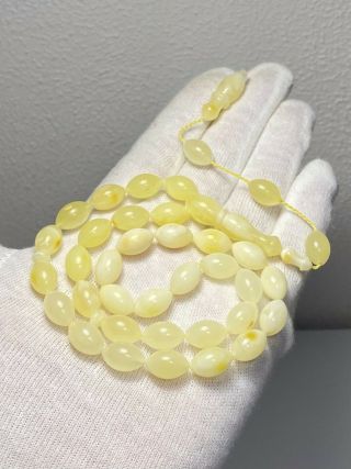 Natural Baltic Amber 17.  5g Islamic 33 Prayer Beads Olive Rosary