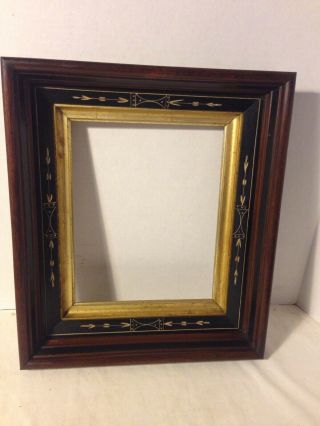 Antique Aesthetic Victorian Deep Carved Walnut Ebonized Picture Frame 19c