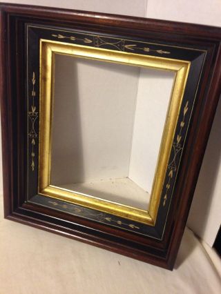 Antique Aesthetic Victorian Deep Carved Walnut Ebonized Picture Frame 19C 2