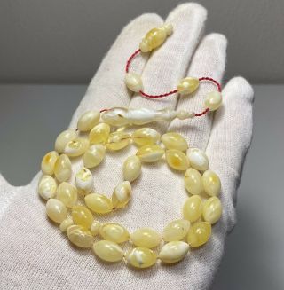 Natural Baltic Amber 13.  5g Islamic 33 Prayer Beads Olive Rosary