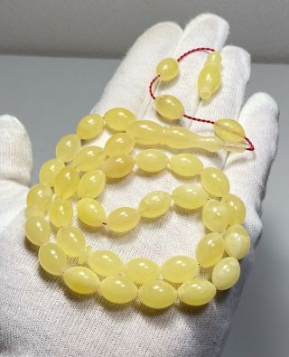 Natural Baltic Amber 24.  3g Islamic 33 Prayer Beads Olive Rosary