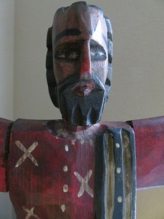 Vintage Hand Carved And Painted Wood Christ The Redeemer Santos