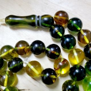 33 german amber green bakelite Prayer Beads komboloi beads faturan بكالايت عنبري 2