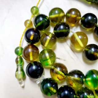 33 german amber green bakelite Prayer Beads komboloi beads faturan بكالايت عنبري 3