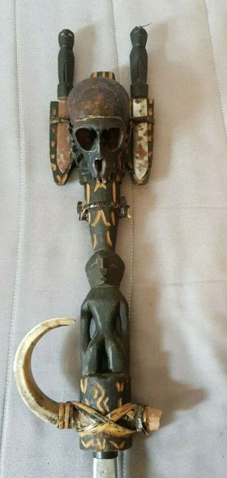 Panamanian? Monkey Skull Tribal Ceremonial Knives And Dagger - Handmade - 54 "