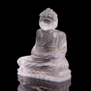 Sculpture Of The Buddha Natural Pink Rose Quartz Gemstone Carving 4.  70 Cts