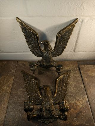 Vintage/antique Brass - Matching Eagle Sconces Candle Stick Holders